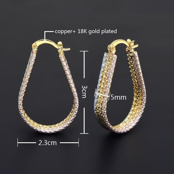 Women's Hypoallergenic Hoop Earrings Trendy Gold Earrings Perfect Colorful - Picture 3 of 9